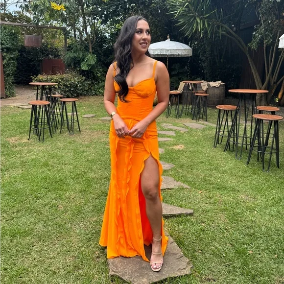 Oh Polly Corset Frill Skirt Maxi Dress - Picture 6 of 7